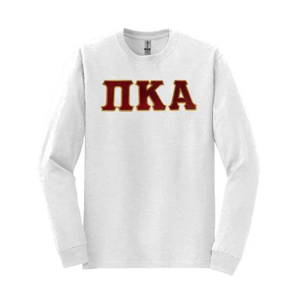 Pi Kappa Alpha Fraternity Sewn on Greek Letter Gildan Long Sleeve T-shirt