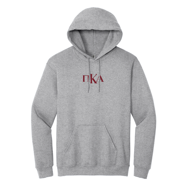 Pi Kappa Alpha Fraternity Center Embroidered Primary Greek Letter Hoodie