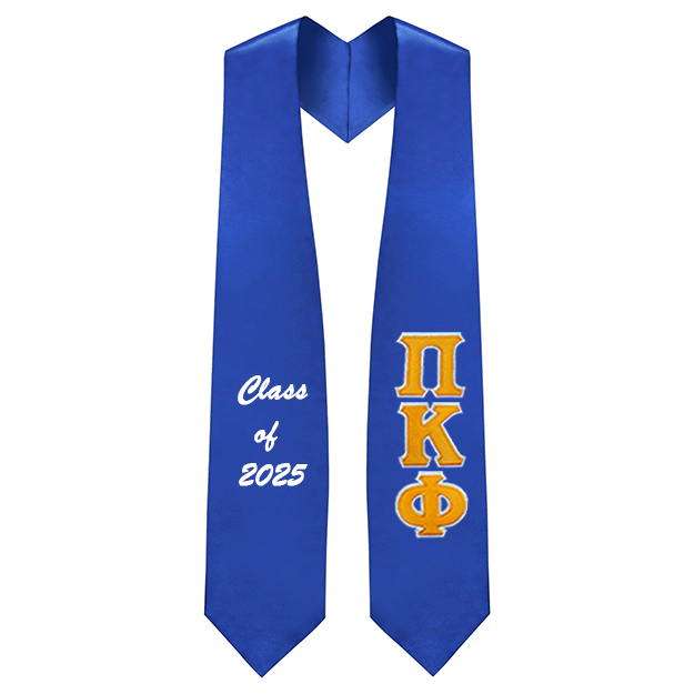 Custom Pi Kappa Phi Fraternity Tackle Twill Greek Letter Graduation Stole