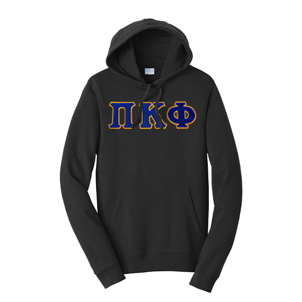 Premium Pi Kappa Phi Fraternity Satin Stitch Sewn on Greek Letter Fan Favorite Port and Company Hoodie