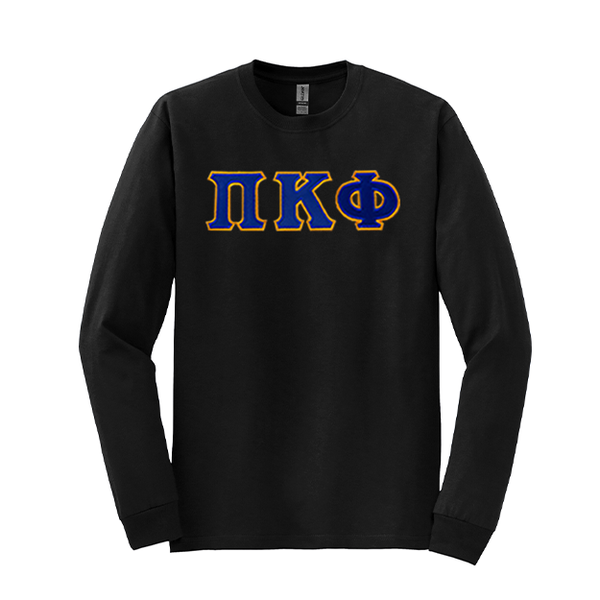 Pi Kappa Phi Fraternity Sewn on Greek Letter Gildan Long Sleeve T-shirt