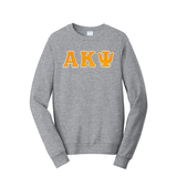 Alpha Kappa Psi Satin Stitch Sewn on Greek Letter Fan Favorite Port and Company Crewneck Sweatshirt
