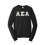 Premium Alpha Sigma Alpha Sorority Satin Stitch Sewn on Greek Letter Fan Favorite Port and Company Crewneck Sweatshirt