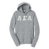 Premium Alpha Sigma Alpha Sorority Satin Stitch Sewn on Greek Letter Fan Favorite Port and Company Hoodie