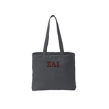 Sigma Alpha Iota Tote Bag - Embroidered Greek Letters