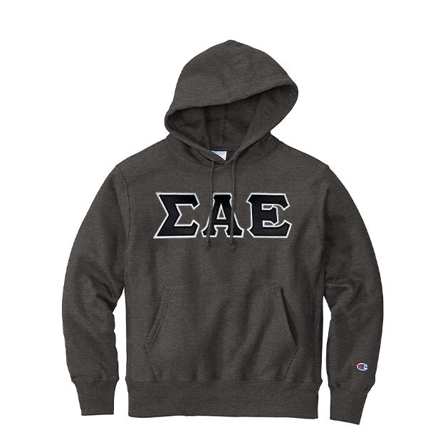 Sigma Alpha Epsilon Fraternity Champion Reverse Weave Greek Letter Hoodie