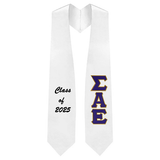 Custom Sigma Alpha Epsilon Fraternity Tackle Twill Greek Letter Graduation Stole