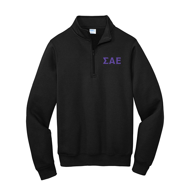 Sigma Alpha Epsilon Quarter Zip Embroidered Greek Letters – Greek ...