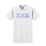 Sigma Alpha Mu Fraternity Sewn on Greek Letter Gildan T-shirt