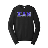 Premium Sigma Alpha Mu Satin Stitch Sewn on Greek Letter Fan Favorite Port and Company Crewneck Sweatshirt