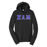 Premium Sigma Alpha Mu Fraternity Satin Stitch Sewn on Greek Letter Fan Favorite Port and Company Hoodie
