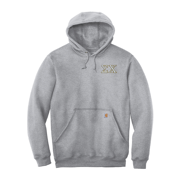 Sigma Chi Fraternity Carhartt Embroidered Greek Letter Midweight Hooded Sweatshirt
