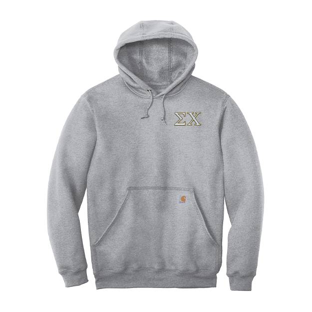 Sigma Chi Fraternity Carhartt Embroidered Greek Letter Midweight Hooded Sweatshirt