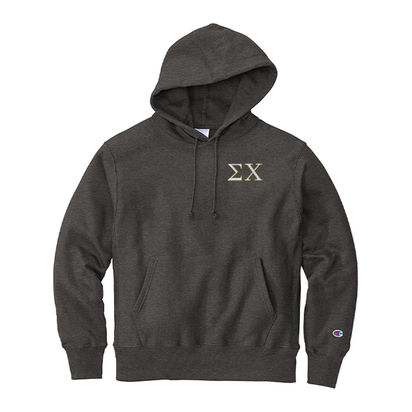 Sigma Chi Fraternity Champion Reverse Weave Embroidered Greek Letter Hoodie