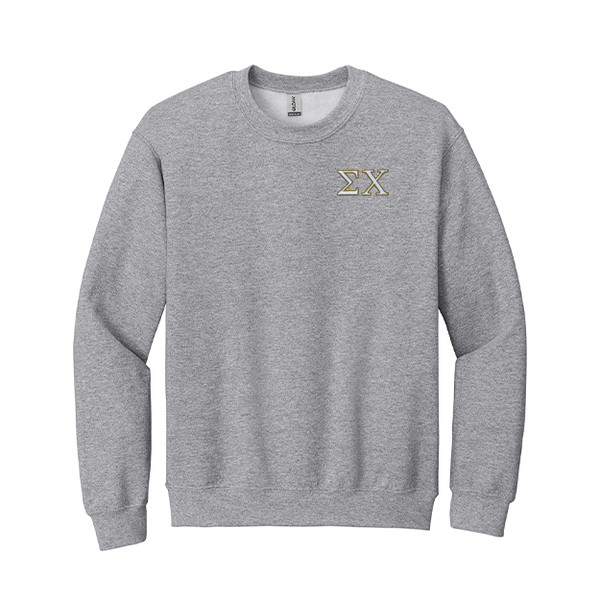 Sigma Chi Fraternity Embroidered Greek Letter Gildan Crewneck Sweatshirt.