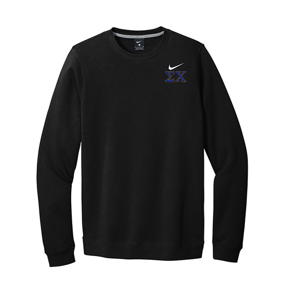 Sigma Chi Fraternity Nike Embroidered Greek Letter Crewneck Sweatshirt