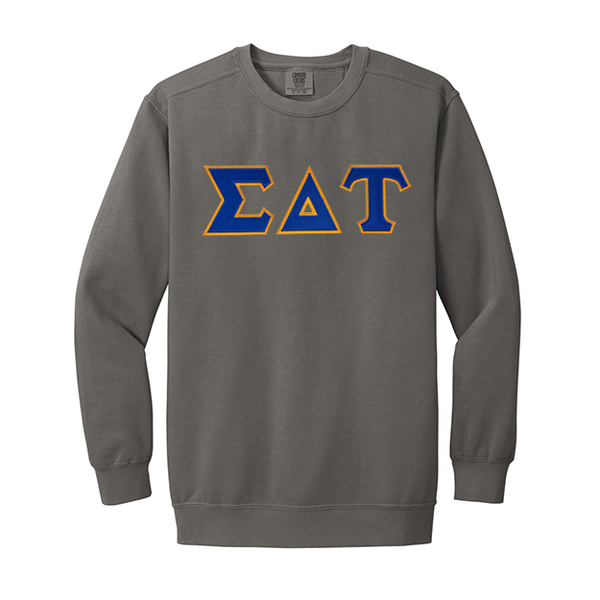 Sigma Delta Tau Sorority Comfort Colors Greek Letter Crewneck Sweatshirt