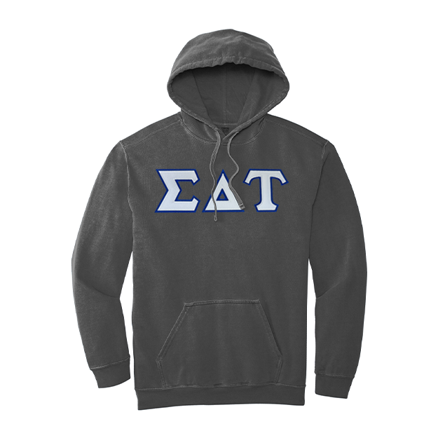 Sigma Delta Tau Sorority Comfort Colors Greek Letter Hooded Sweatshirt