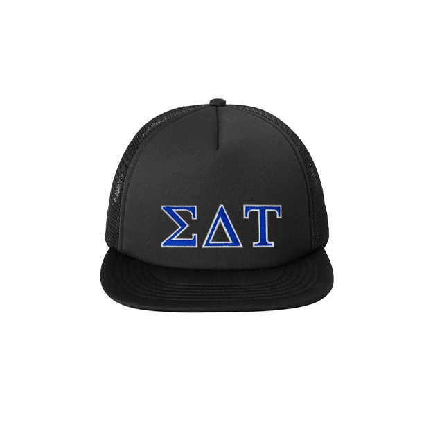 Sigma Delta Tau Sorority Foam Trucker Hat Embroidered Greek Letters