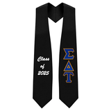 Sigma Delta Tau Sorority Tackle Twill Greek Letter Graduation Stole