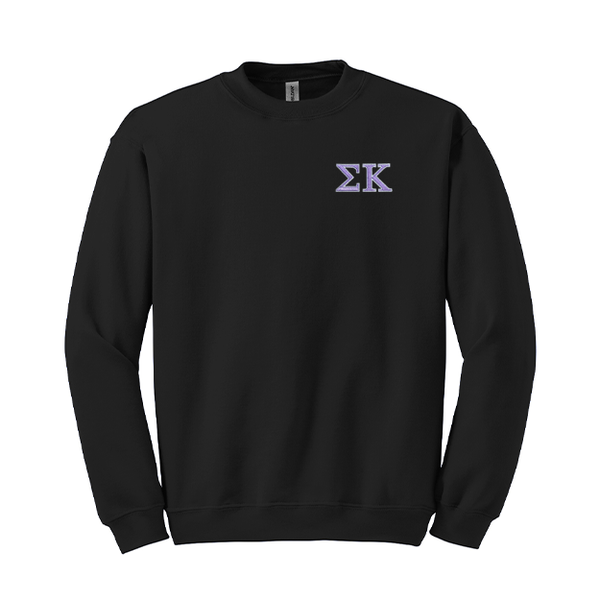 Sigma Kappa Sorority Embroidered Greek Letter Gildan Crewneck Sweatshirt.