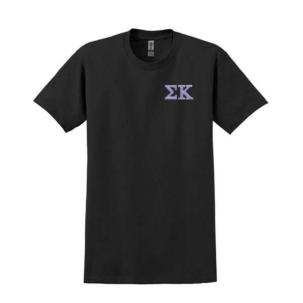 Sigma Kappa Sorority Embroidered Greek Letter Gildan T-shirt