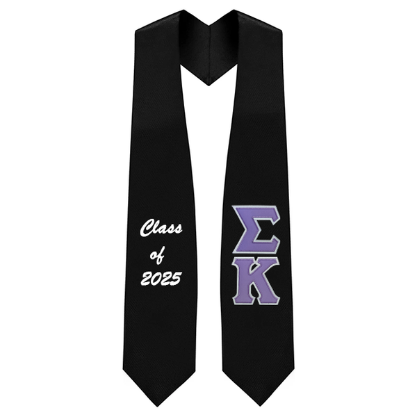 Custom Sigma Kappa Sorority Tackle Twill Greek Letter Graduation Stole
