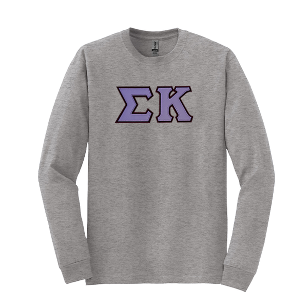 Sigma Kappa Sorority Sewn on Greek Letter Gildan Long Sleeve T-shirt