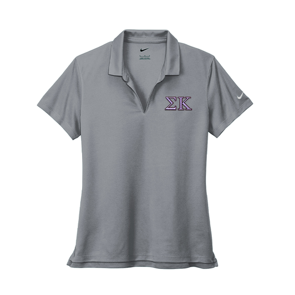 Sigma Kappa Sorority Nike Ladies Dri-FIT polo with embroidered Greek letters