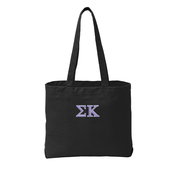 Sigma Kappa&nbsp;Sorority Beach Wash Tote Bag Embroidered Greek Letters