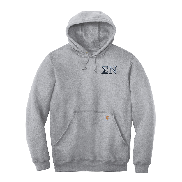 Sigma Nu Fraternity Carhartt Embroidered Greek Letter Midweight Hooded Sweatshirt