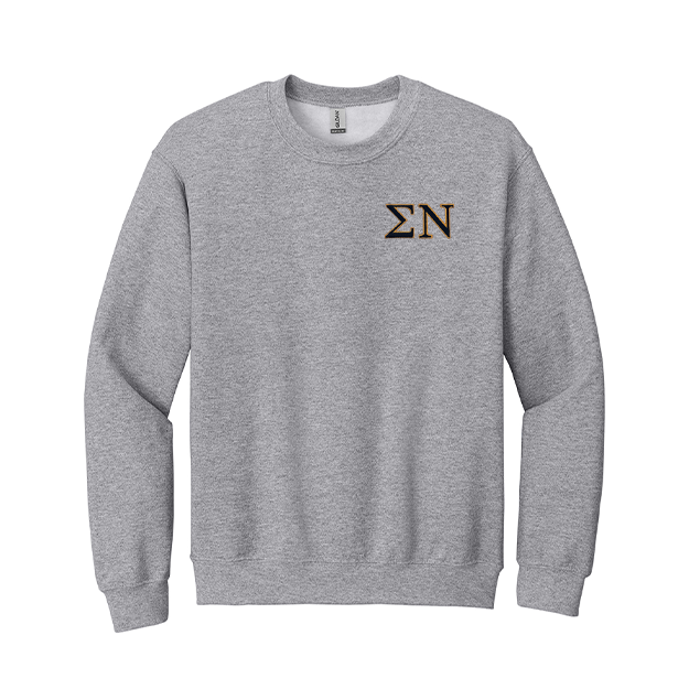 Sigma Nu Embroidered Greek Letter Crewneck Sweatshirt