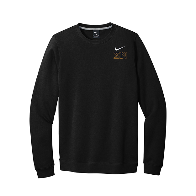 Sigma Nu Fraternity Nike Embroidered Greek Letter Crewneck Sweatshirt
