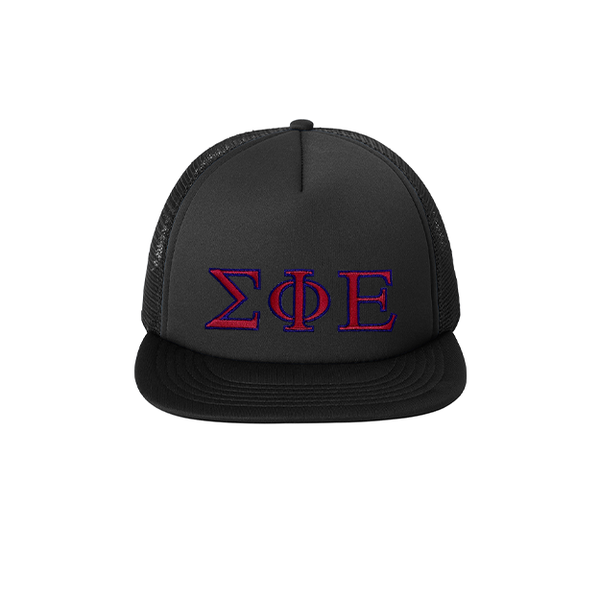 Sigma Phi Epsilon Fraternity Foam Trucker Hat Embroidered Greek Letters