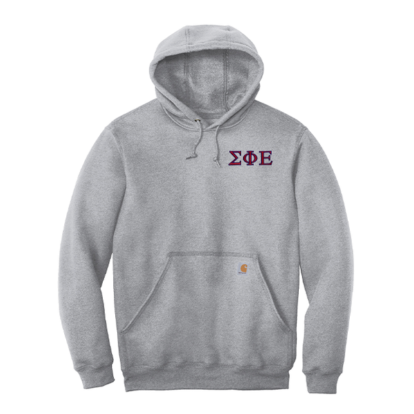 Sigma Phi Epsilon Fraternity Carhartt Embroidered Greek Letter Midweight Hooded Sweatshirt
