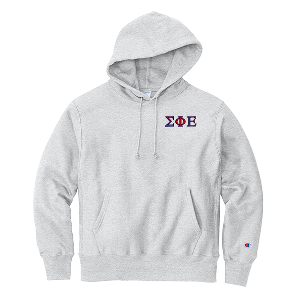 Sigma Phi Epsilon Fraternity Champion Reverse Weave Embroidered Greek Letter Hoodie