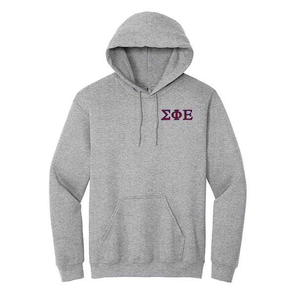 Sigma Phi Epsilon Fraternity Embroidered Greek Letters Gildan Hoodie