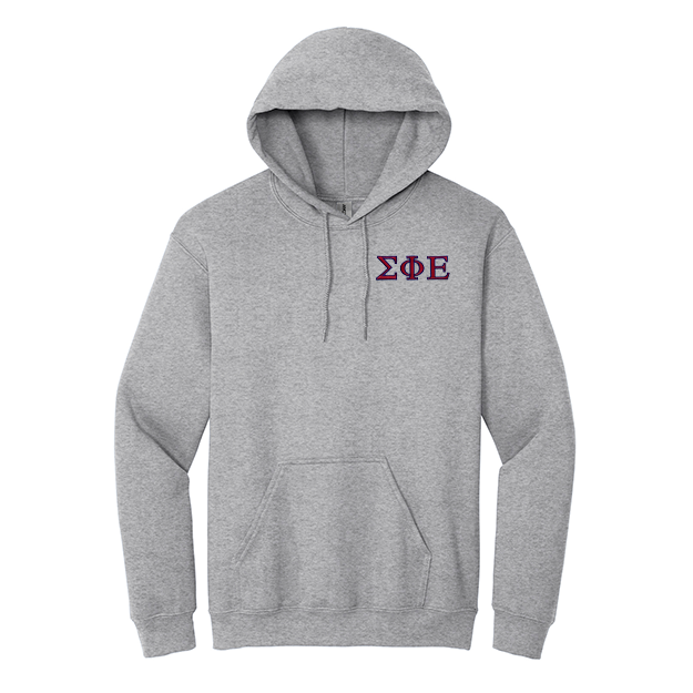 Sigma Phi Epsilon Fraternity Embroidered Greek Letters Gildan Hoodie