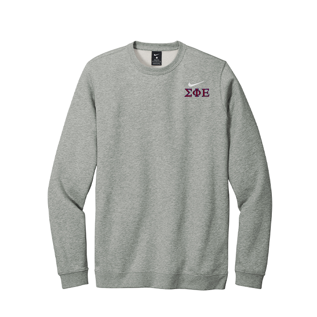 Sigma Phi Epsilon Fraternity Nike Embroidered Greek Letter Crewneck Sweatshirt
