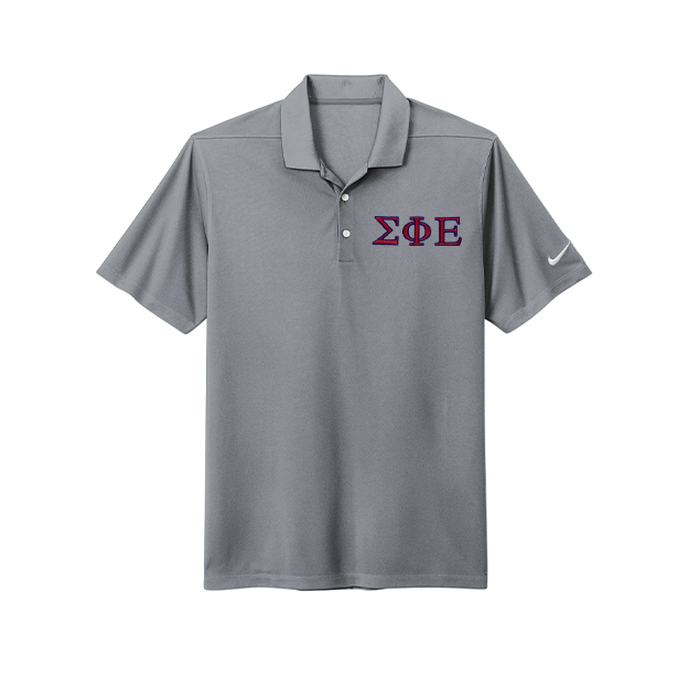 Sigma Phi Epsilon Fraternity Greek letter embroidered Nike polo