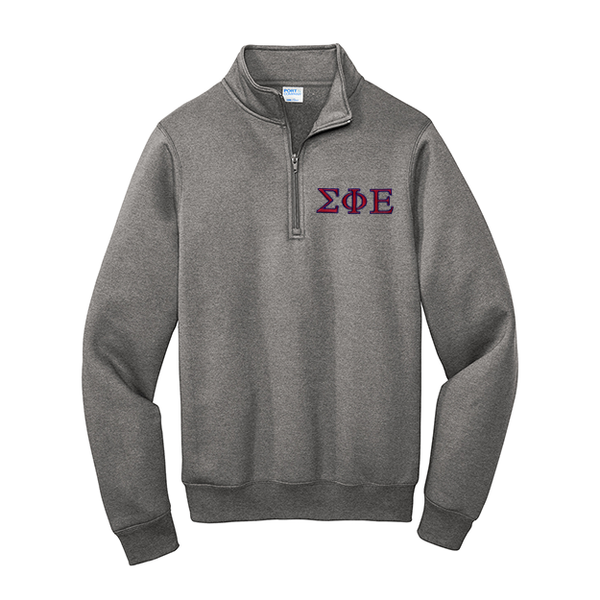 Sigma Phi Epsilon Fraternity Port Authority Quarter Zip With Embroidered Greek Letters