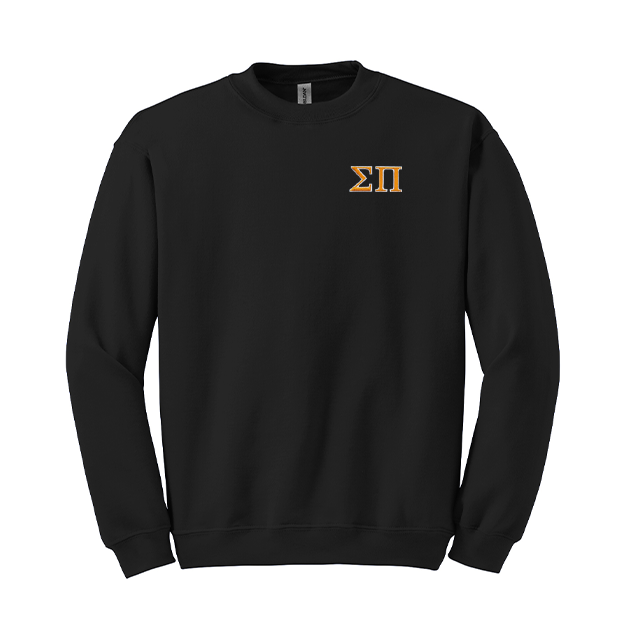 Sigma Pi Fraternity Embroidered Greek Letter Gildan Crewneck Sweatshirt.