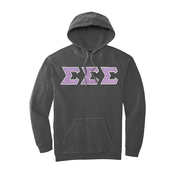 Sigma Sigma Sigma Sorority Comfort Colors Greek Letter Hooded Sweatshirt
