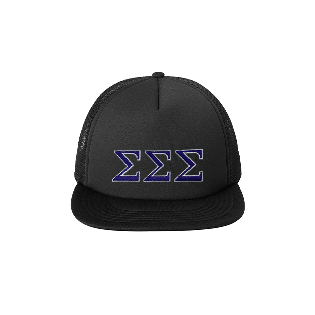 Sigma Sigma Sigma Sorority Foam Trucker Hat Embroidered Greek Letters