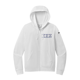 Sigma Sigma Sigma Sorority embroidered Greek letters on a high quality Nike Ladies Club Fleece Sleeve Swoosh Full-Zip Hooded Sweatshirt