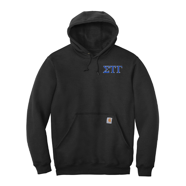 Sigma Tau Gamma Fraternity Carhartt Embroidered Greek Letter Midweight Hooded Sweatshirt