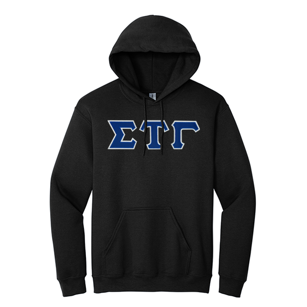 Sigma Tau Gamma Fraternity Sewn on Greek Letter Gildan Hoodie