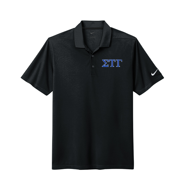 Sigma Tau Gamma Fraternity Greek letter embroidered Nike polo