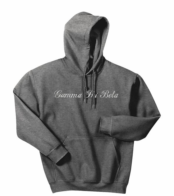Sorority Cursive Embroidered Text Gildan Hoodie