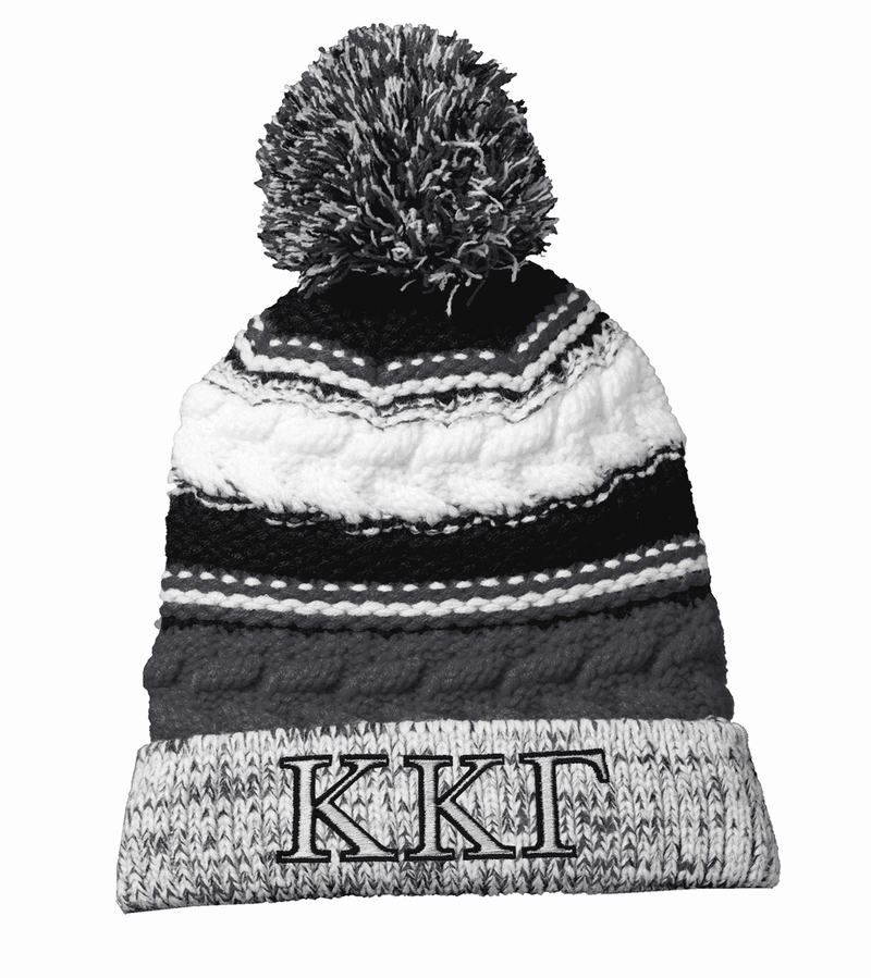 Sorority Pom Pom Beanie Embroidered Greek Letters – Greek Clothing